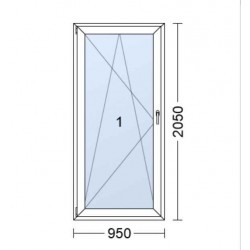 Plastové dveře | 95x205 cm (950x2050 mm) | bílé | otevíravé i sklopné | levé