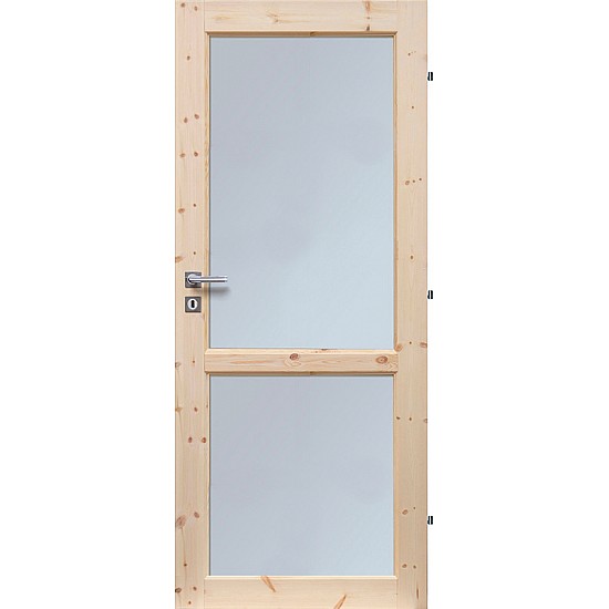 Dřevěné dveře MASIV Model 2, sklo mat, 80 P, BB