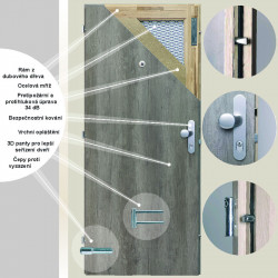 Bezpečnostní dveře BT 3 - Výška 210 cm