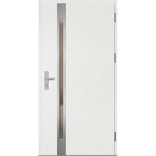 Ocelové vchodové dveře LANGEN 1 - Borovice Bílá (kresba dřeva), 80 / 207, 5 cm, P