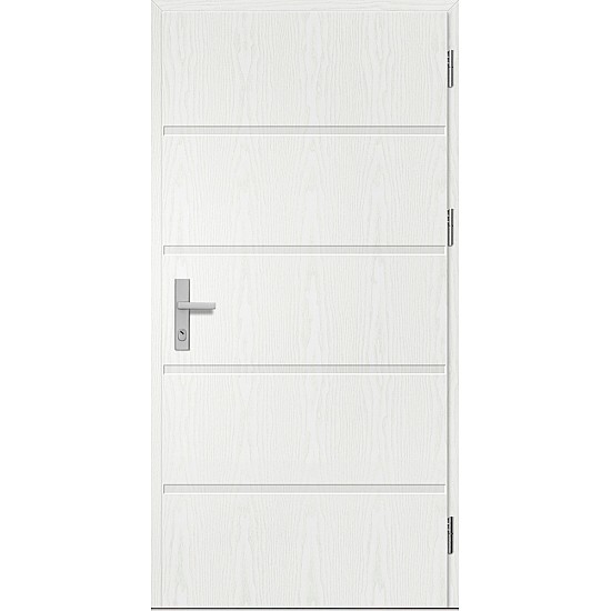 Ocelové vchodové dveře LUTTER 1 - Borovice Bílá (kresba dřeva), 80 / 207,5 cm, P