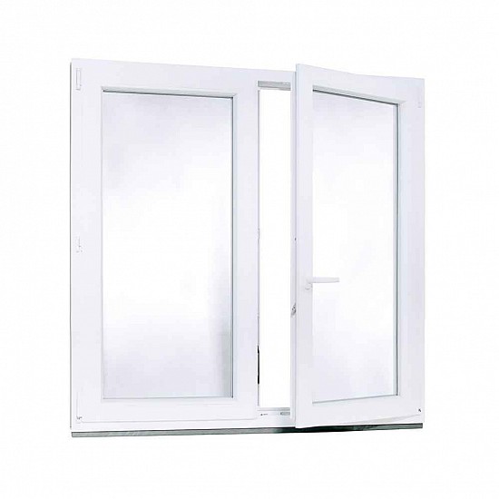 Dvoukřídlé Plastové okno | 145 x 145 cm (1450 x 1450 mm) | bílé |otevíravé i sklopné | pravé