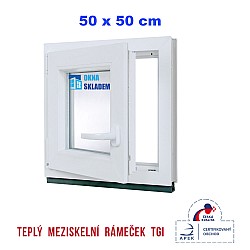 Plastové okno | 50x50 cm (500x500 mm) | bílé | otevíravé i sklopné | levé