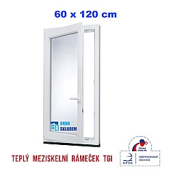 Plastové okno | 60x120 cm (600x1200 mm) | bílé | otevíravé i sklopné | levé