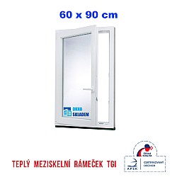 Plastové okno | 60x90 cm (600x900 mm) | bílé | otevíravé i sklopné | levé