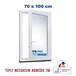 Plastové okno | 70 x 100 cm (700 x 1000 mm) | bílé |otevíravé i sklopné | pravé