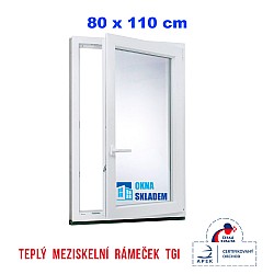 Plastové okno | 80 x 110 cm (800 x 1100 mm) | bílé |otevíravé i sklopné | pravé