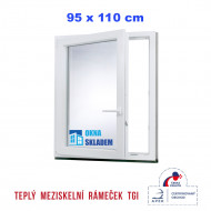 Plastové okno | 95x110 cm (950x1100 mm) | bílé | otevíravé i sklopné | levé