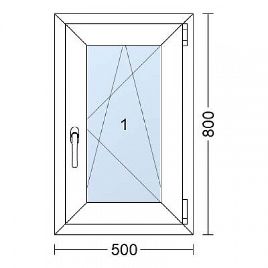 Plastové okno | 50 x 80 cm (500 x 800 mm) | Bílé / Antracit |otevíravé i sklopné | pravé