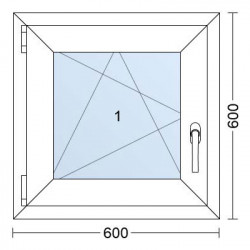 Plastové okno | 60 x 60 cm (600 x 600 mm) | Bílé / Antracit |otevíravé i sklopné | levé