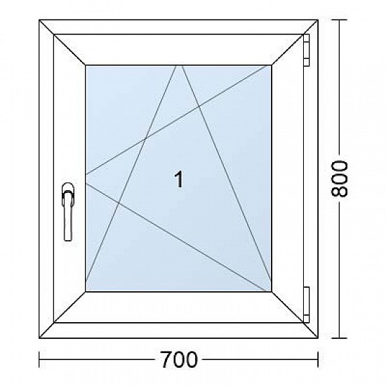 Plastové okno | 70 x 80 cm (700 x 800 mm) | Bílé / Antracit |otevíravé i sklopné | pravé