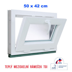 Plastové okno | 50 x 42 cm (500 x 420 mm) | bílé | sklopné