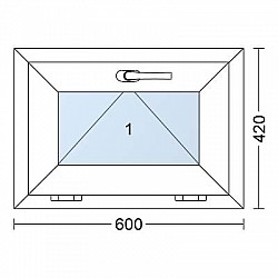 Plastové okno | 60 x 42 cm (600 x 420 mm) | Bílé / Antracit | sklopné
