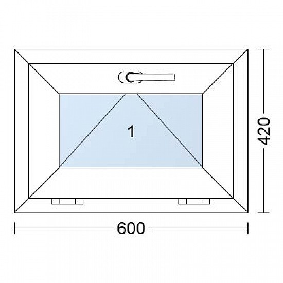 Plastové okno | 60 x 42 cm (600 x 420 mm) | Bílé / Antracit | sklopné