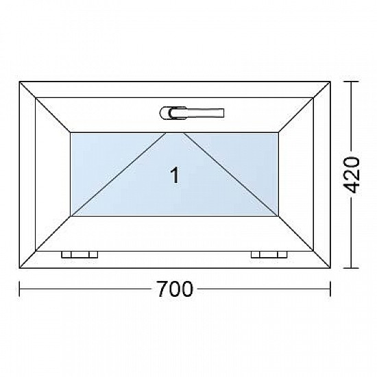 Plastové okno | 70 x 42 cm (700 x 420 mm) | Bílé / Antracit | sklopné